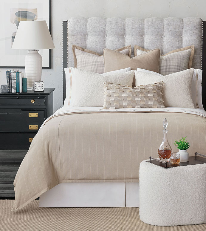 Custom bedding and semi-custom bedding from Young Design Group, a Decorating Den Interiors franchise.